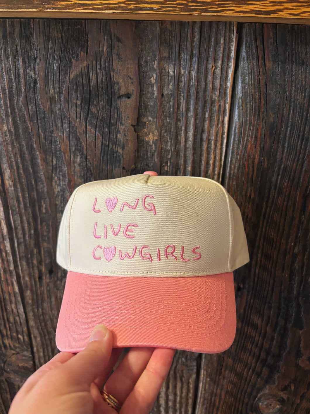 Pink Long Live Cowgirl Trucker Hat