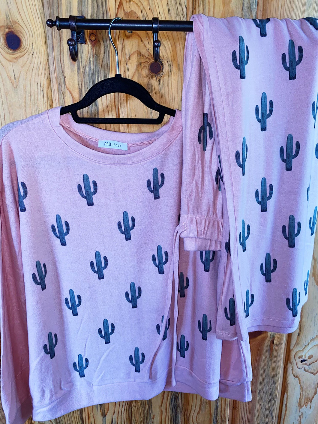 Pink Cactus Pajama Set